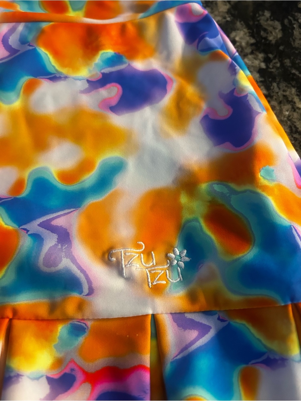Tzu Tzu Orange, Blue and Purple Tie-Dye skirt Bottoms